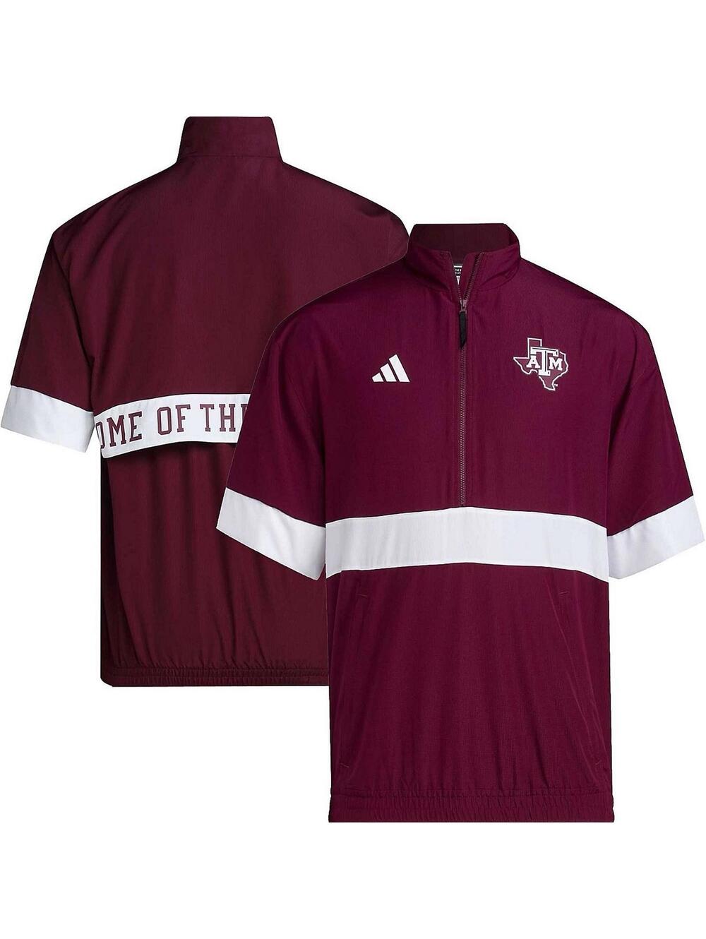 Adidas Men’s Sz M Texas A&M Aggies Strategy Short Sleeve Half-Zip Jacket